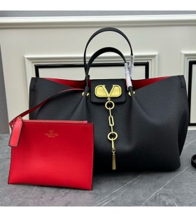 Velika torba Valentino VLogo PobjeÄ‡i Od Zrnate TeleÄ‡e koÅ¾e Crne boje