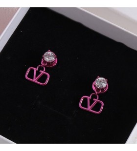 Branded NauÅ¡nice-kapi Valentino Mini VLogo Od Metala S Dijamantima LjubiÄasta/Bijela boja