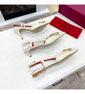 Marke Å½enske Cipele-brod Valentino VLogo Äipka-up S Kristalima Od TeleÄ‡e KoÅ¾e Bijele Boje