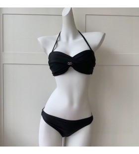 Valentino VLogo Signatur Twisted Bikini Kvinnor Svart Lycra
