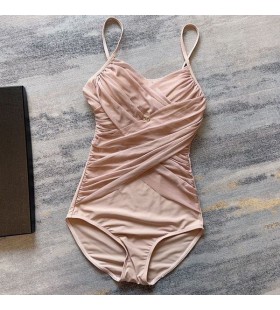 Valentino En Bit Baddräkt Kvinnor Mesh Med Coton Aprikos