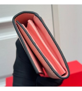 Valentino Stora VLogo Signatur Bifold Plånbok I Kornig Kalvskinn Rosa