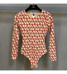 Valentino Body Kvinnor Toile Iconographe Lycra Beige/RÃ¶d
