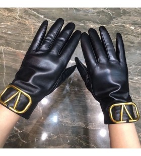 Valentino Supervee Eldiven Kadın Koyun Derisi Siyah / Altın