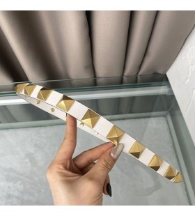 Dana Derisi Beyaz Valentino Rockstud Kemer 20MM