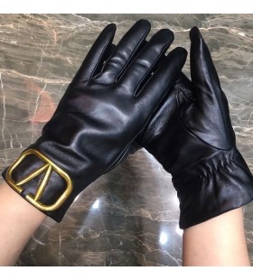 Valentino Supervee Eldiven Kadın Koyun Derisi Siyah / Altın