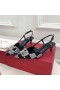 Valentino VLogo Firma Slingback Bombas De Las Mujeres De Cristal Corrector Negro