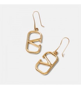 Valentino Pequeño VLogo Firma Gancho Pendientes En Metal De Oro