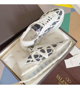 Valentino Lacerunner Tenisky S VLogo Muži Toile Iconographe Tkaniny Bílá/Modrá/Transparentní