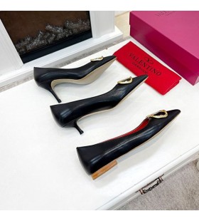 Valentino VLogo Signatur Pumper Med Krystaller Kvinder Kalveskind Sort/RÃ¸d