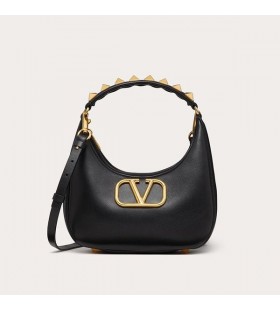 Valentino Stud Tegn Hobo Taske I Sort Kalveskind