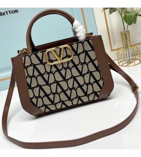 Valentino Lille Shopping-Taske I Toile Iconographe Stof Og/Beige