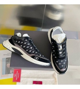 Valentino Klar til at GÃ¥ Runner Sneakers Med VLogo Unisex Stof og LÃ¦der Sort