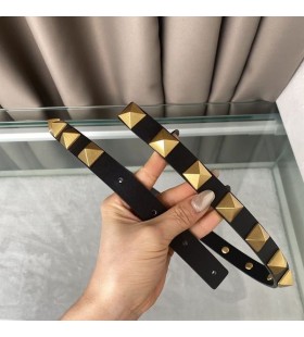 Valentino Rockstud Bælte 20MM I Sort Kalveskind