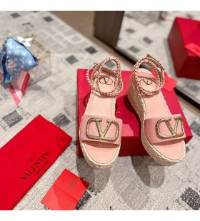 Valentino VLogo Signatur Kiler Med Ankelrem Kvinder Kalveskind Cherry