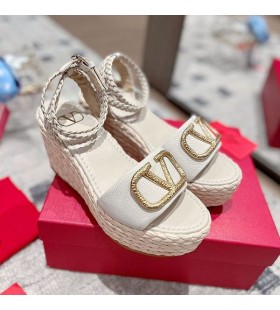 Valentino VLogo Signatur Kiler Med Ankelrem Kvinder Hvid Kalveskind