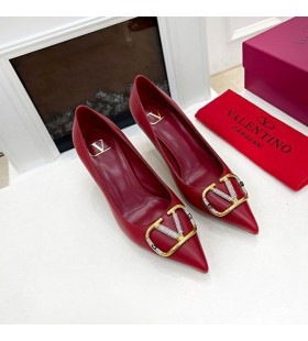 Valentino VLogo Signatur Pumper Med Krystaller Kvinder Kalveskind RÃ¸d