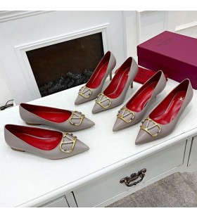 Valentino VLogo Signatur Pumper Med Krystaller Kvinder Kalveskind Brun/Rød