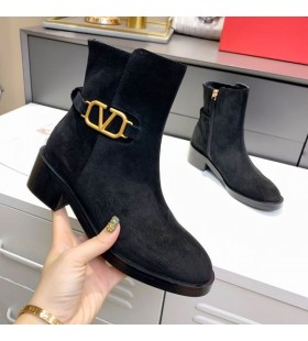 Valentino VLogo Signatur Ankel StÃ¸vler 30MM Kvinder Suede Black