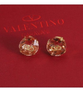 Valentino Micro VLogo Handtekening Oorbellen In Metaal Met Kristal Oranje