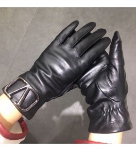 Valentino Supervee Handschoenen Vrouwen Schapenvacht Zwart