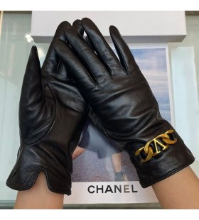 Valentino Vlogo Keten Handschoenen Vrouwen Schapenvacht Zwart/Goud