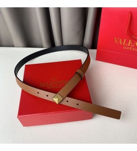 Valentino Een Stud Riem 20MM Bruin Kalfsleer