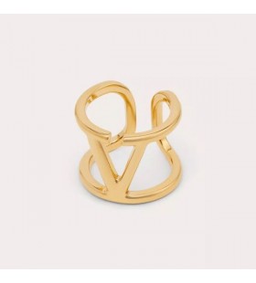 Valentino VLogo Handtekening Open Ring In Metaal, Goud