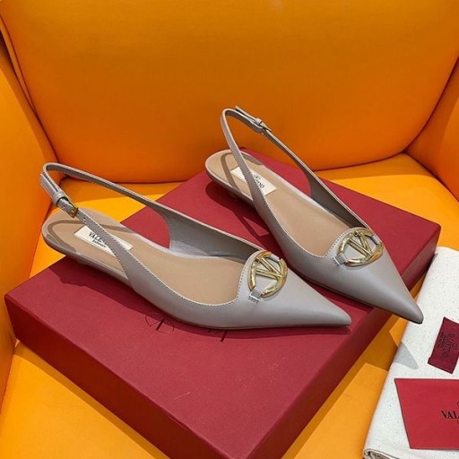Valentino Vlogo Slingback Ballerinat Naisten Calfskin Harmaa