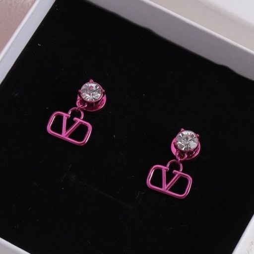 Valentino Mini VLogo Allekirjoitus Korvakorut Metal Timantteja Violetti/Valkoinen