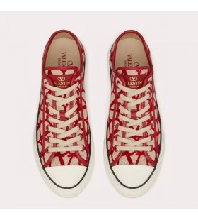 Valentino Totaloop Low-Top Lenkkarit Unisex Toile Iconographe Kangas Red