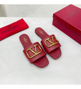 Valentino VLogo Allekirjoitus Dioja Naisten Calfskin Punainen