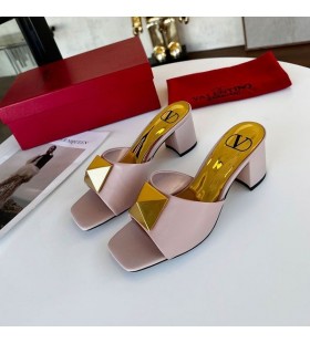 Valentino Yksi Yo Paksu-Heeled Dioja Naisten Calfskin Kirsikka