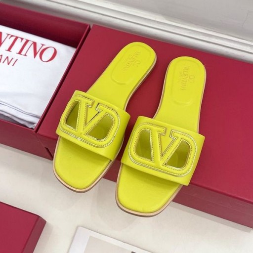 Valentino Vlogo De Coupe-Lames Femmes En Cuir De Veau Jaune