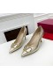 Valentino VLogo Signature Pompes De Femmes Avec Des Cristaux Veau D'Or