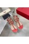Valentino Rockstud Flip-Flop Sandales Plates Femmes De Cuir De Veau Rouge
