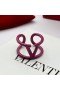 Valentino, VLogo Signatur Offenen Ring Aus Metall Lila