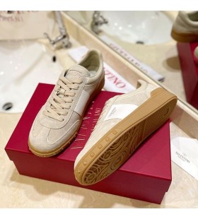 Valentino Upvillage Low-Top Turnschuhe Unisex Wildleder Beige