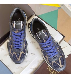 Valentino Lacerunner Sneakers Mit VLogo MÃ¤nner Toile Iconographe Stoff Blau