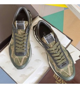 Valentino Lacerunner Sneakers Mit VLogo MÃ¤nner Toile Iconographe Stoff GrÃ¼n