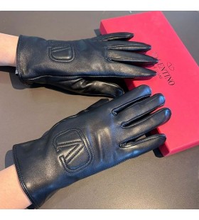 Valentino, VLogo GeprÃ¤gte Handschuhe Frauen Schaffell Schwarz