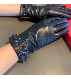 Valentino Rockstud Handschuhe Mit Verstellbaren TrÃ¤gern Frauen Schaffell Schwarz