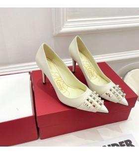 Valentino Rockstud Αντλίες Με Κατάσπαρτος Κάλυμμα Των Δακτύλων Από Μέταλλο Γυναίκες Ομαλό Δέρμα Λευκό