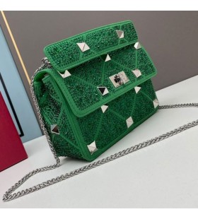 Valentino ÎœÎ­ÏƒÎ¿ Î¡Ï‰Î¼Î±ÏŠÎºÎ® Stud Î¤ÏƒÎ¬Î½Ï„Î± ÎÎ¼Î¿Ï… ÎœÎµ Î‘Î»Ï…ÏƒÎ¯Î´Î± ÎºÎ±Î¹ Î»Î±Î¼Ï€ÎµÏÎ¬ ÎšÏÏÏƒÏ„Î±Î»Î»Î± Î£Îµ Î ÏÎ¬ÏƒÎ¹Î½Î¿ Î£Î¿Ï…Î­Ï„