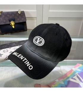 Valentino VLogo Signature Letter Baseball Cap In Cotton Black